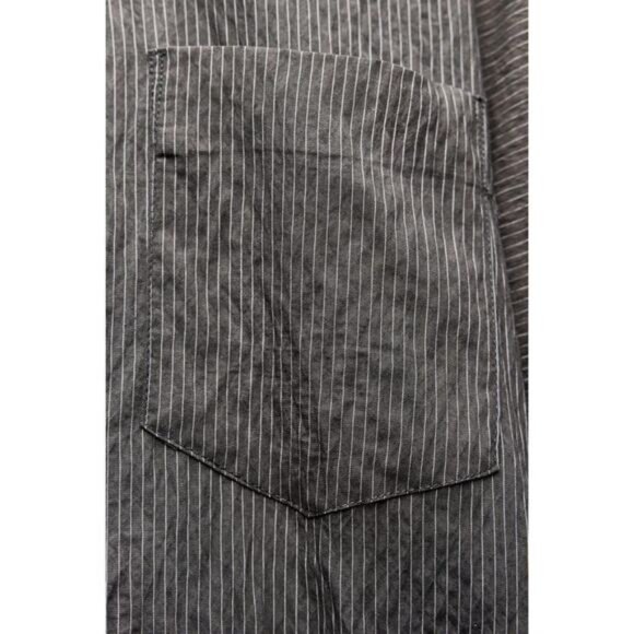 Zara Striped Pocket Modal Long Sleeve Shirt Size Small - Picture 2 of 6